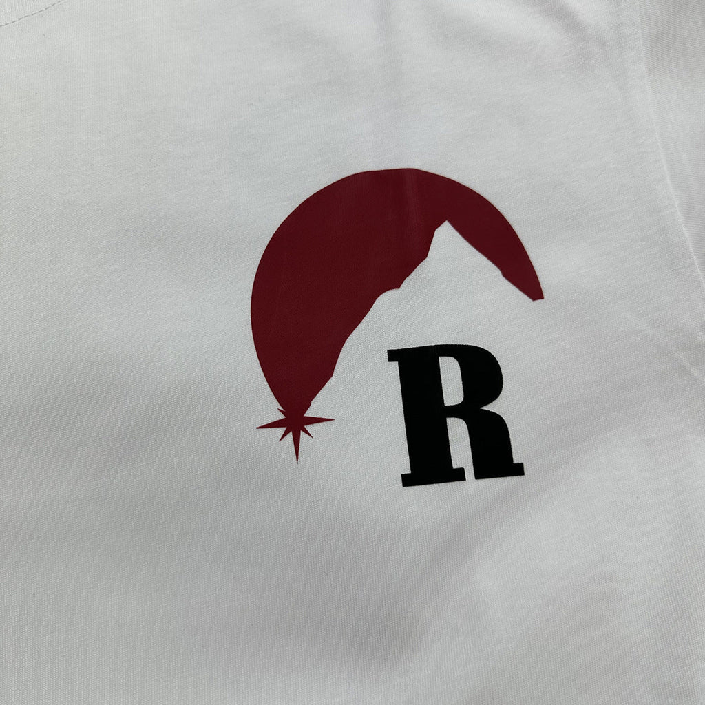 Rhude T Shirt Letter Snow Mountain Sunset Pattern Short Sleeve T-Shirt