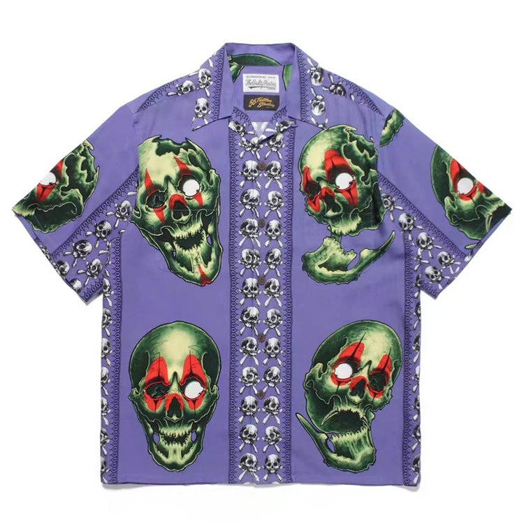 GUILTYPARTIES TIGER Shirts 22SS 56 TATTOO STUDIO Tattooed Skull, Short Sleeve Shirt