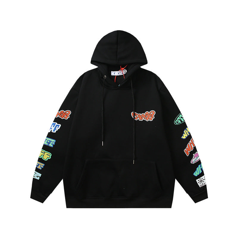 OW  hoodie autumn/winter cartoon pattern arrow