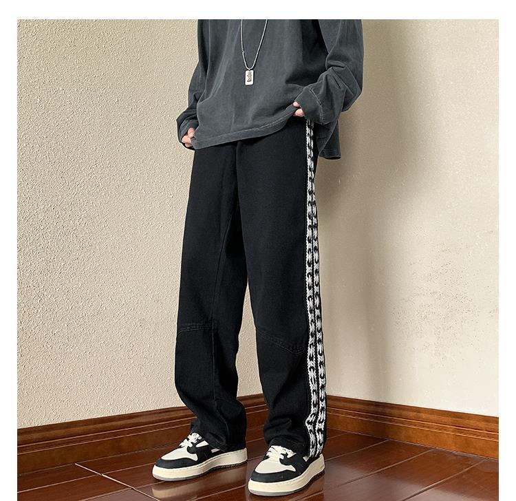 Men Jeans Autumn Vintage Oversize Pants Loose Straight Wide Leg Pants