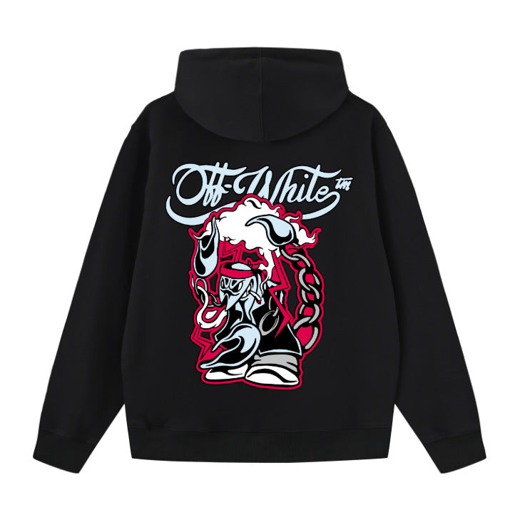 OW  hoodie cartoon scorpion alphabet pattern pullover hooded