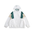 Unisex Jacket Retro Patchwork Contrast Color Loose Stand-up Collar Jacket