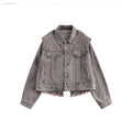 Unisex Jacket Retro Washed Denim Jacket