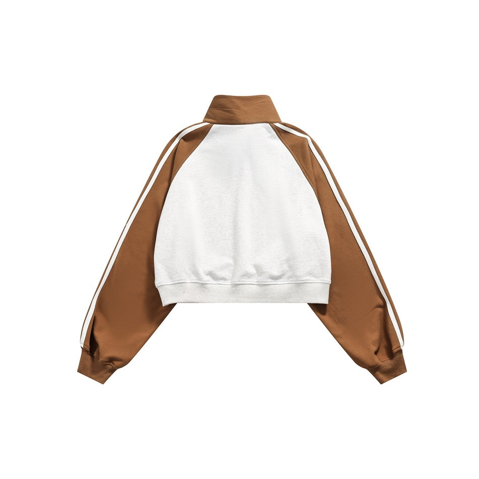 Unisex Jacket Vintage Sports Sweater Jacket Men's and Women's Stand Collar Jacket