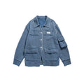 Unisex Jacket Denim Jacket Men and Women Couple Turn-down Collar Coat