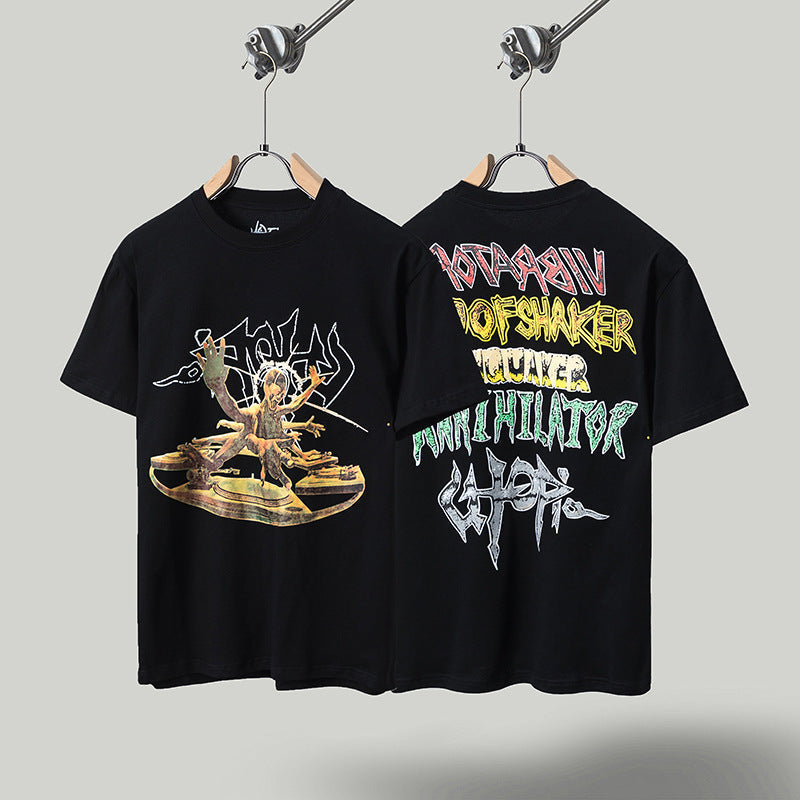 Travis Scott T-Shirt Travis Scott Cactus Jack x Utopia Loose Short Sleeve