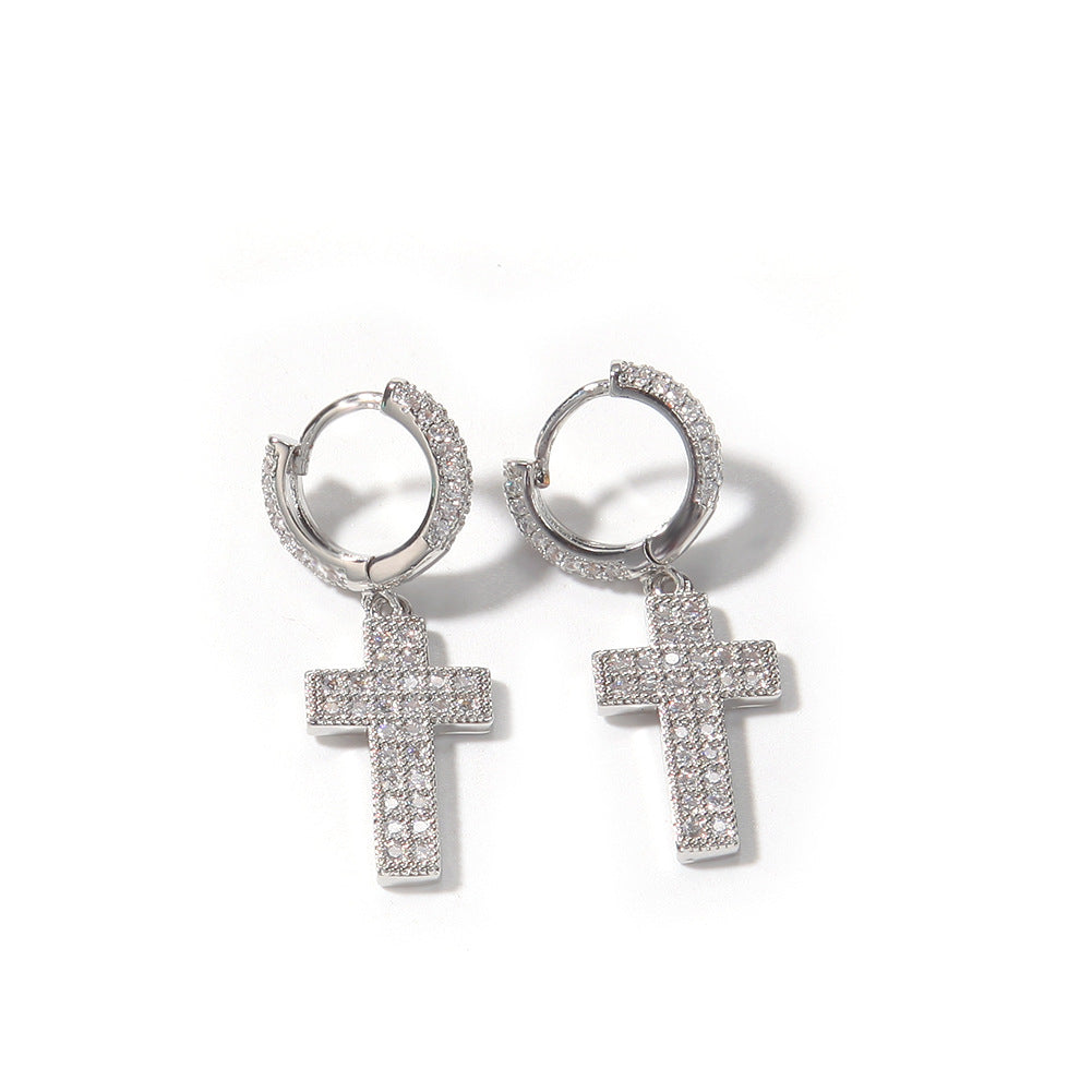 Earrings Zircon 'Cross' Earrings Spectrum Crosses