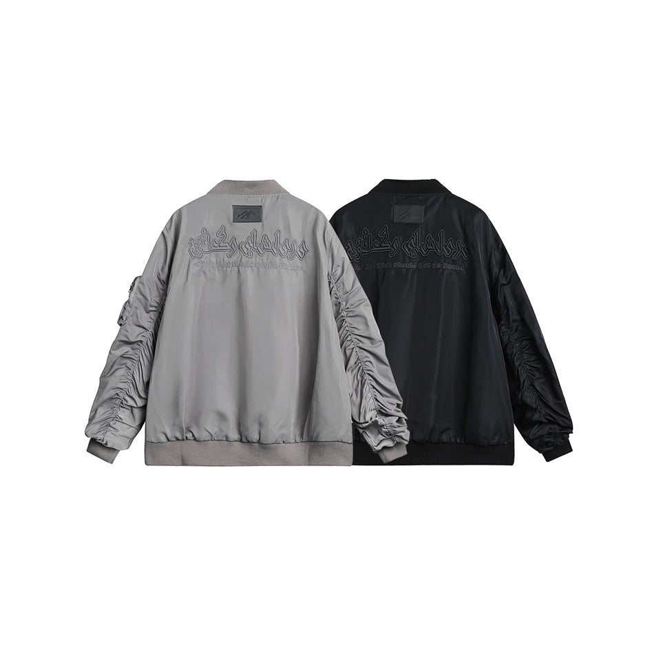 Unisex Jacket Vintage Flight Jacket Men's and Women's Loose Embroidered Jacket
