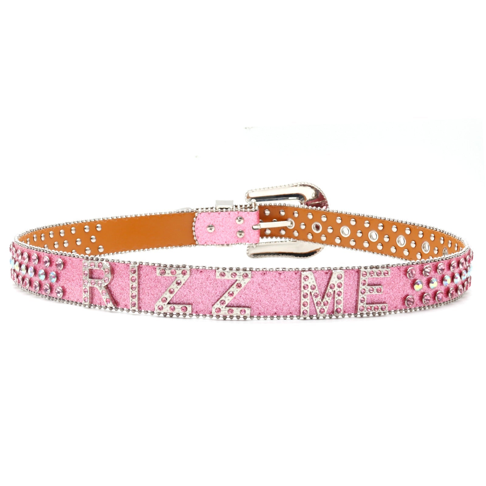 Hip-hop punk rhinestone belt punkletter accessories
