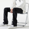 Men Jeans Black Jeans Men's Spring and Autumn Straight-Leg Pants Ripped Leisure Trousers