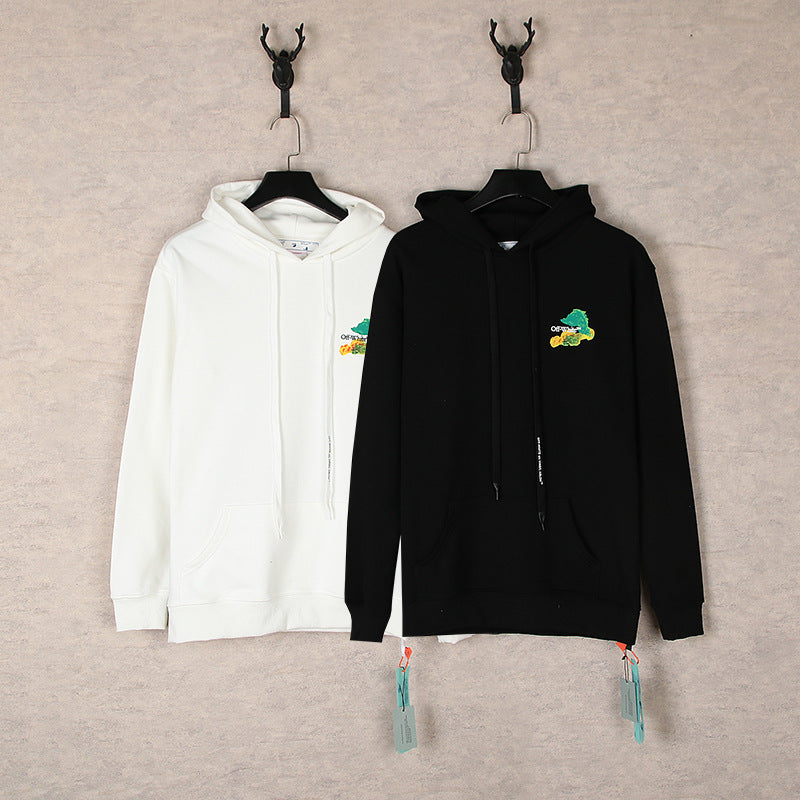OW  hoodie多彩箭头图案连帽