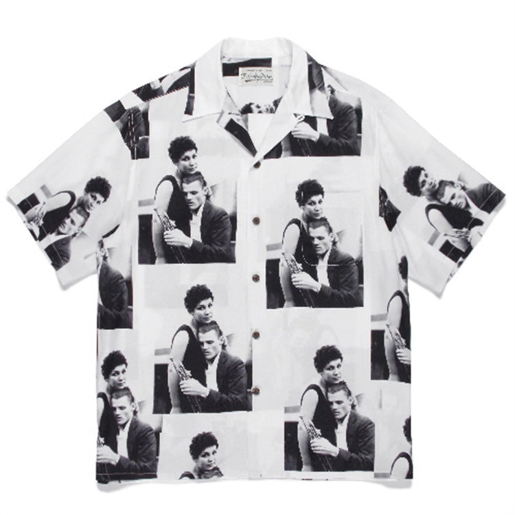 GUILTYPARTIES TIGER Shirts CHET BAKER Jazz Yosuke Hawaiian Short Sleeve Shirt Men