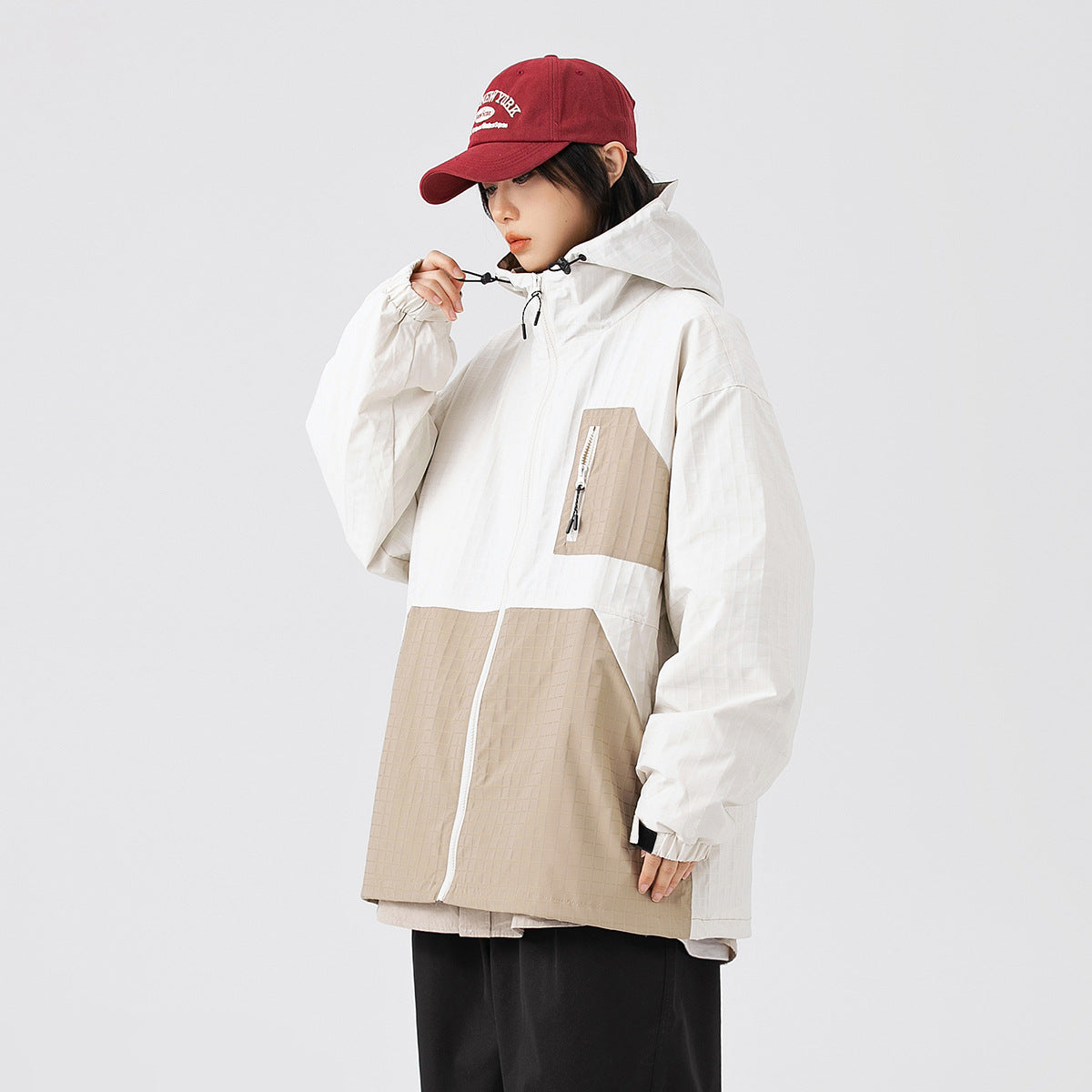 Unisex Jacket Vintage Shell Jacket Men's Hooded Hooded Jacket Casual Jacket