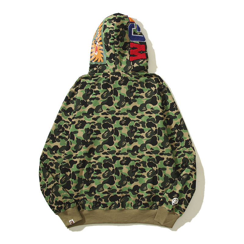 Ape Hoodie Camouflage Alphabet Double Hat Sweater Autumn Winter