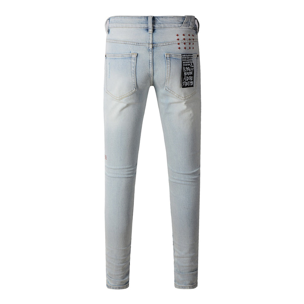 KSUBI Jeans Slim Fit Casual Stretch Ripped  Jeans
