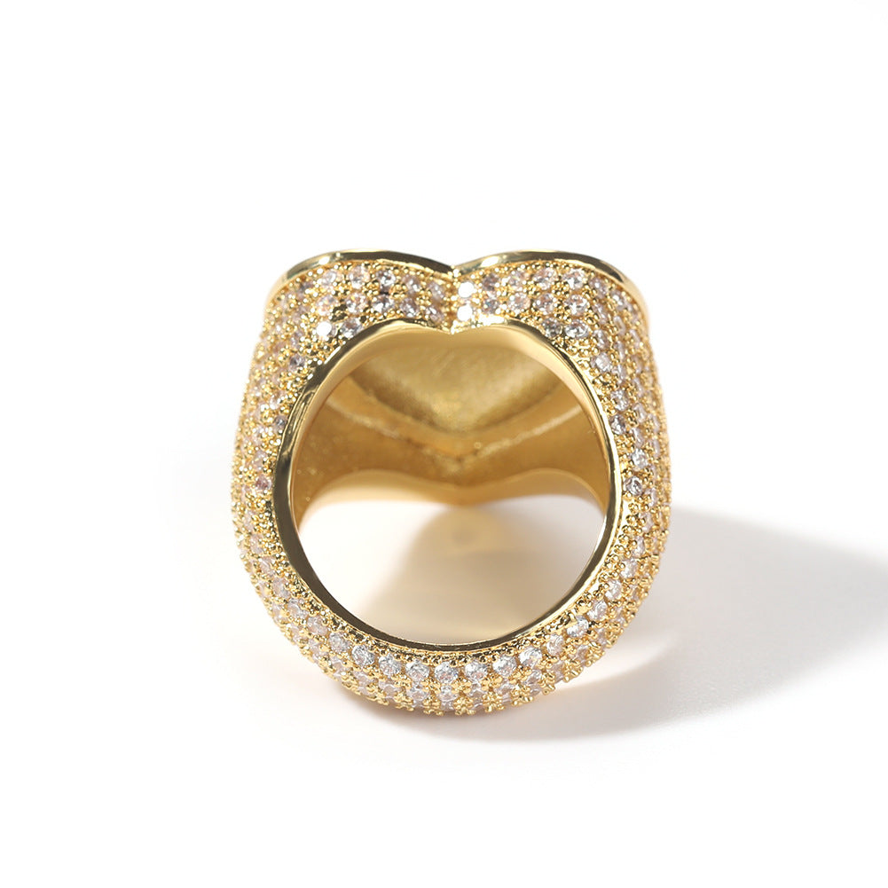 Rings Hip Hop Ring Copper 3A Zircon Love Ring Spectrum