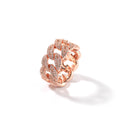 Rings Copper Square Diamond Hip Hop Moon Shaped Cuban Ring Spectrum