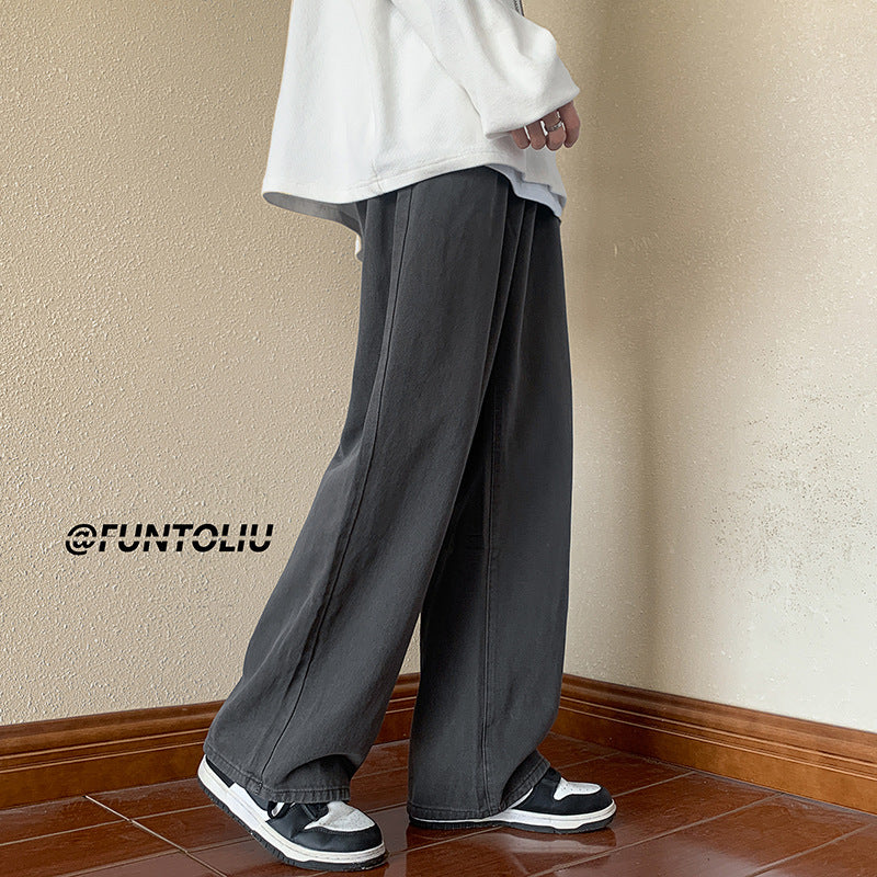 Men Jeans Vintage Jeans Men Loose Straight Cargo Pants
