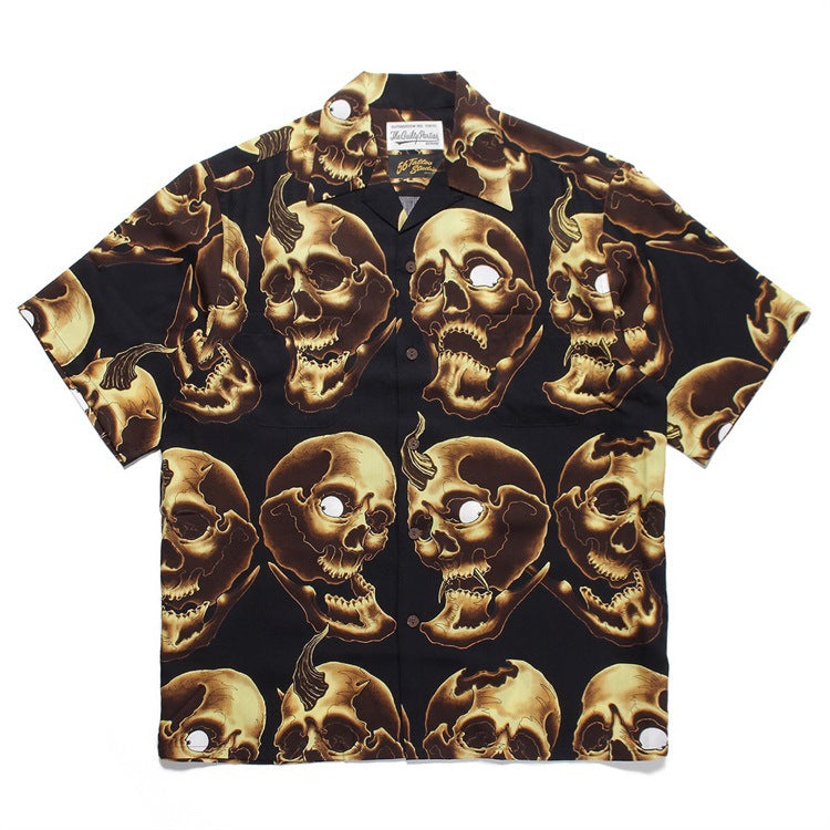 GUILTYPARTIES TIGER Shirts 56 TATTOO Tattoo, Ghost Head, Skull Hawaiian Short Sleeve Shirt Men