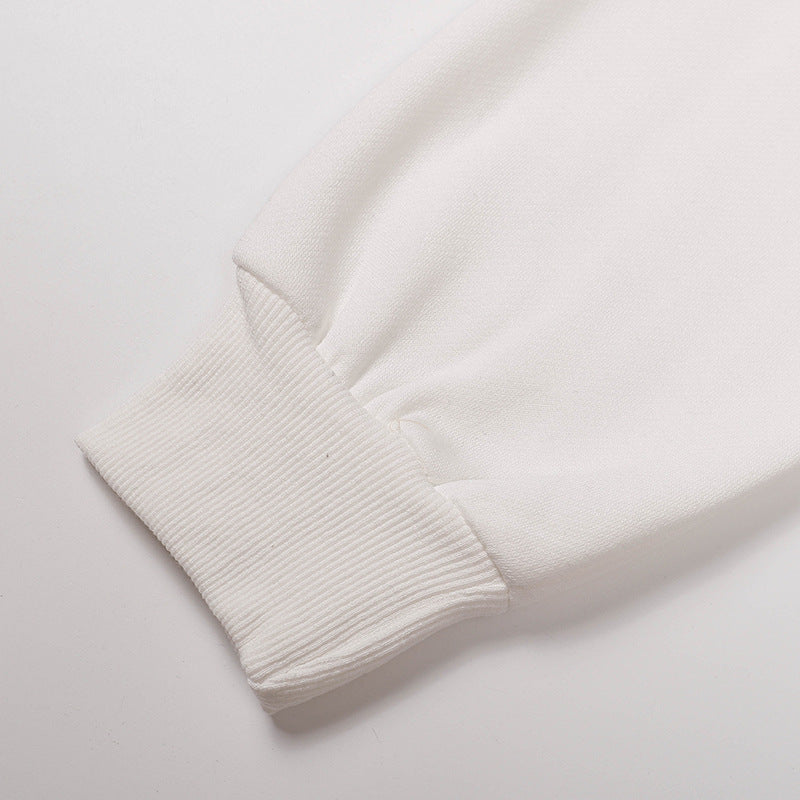 OW hoodie Curved Arrow Pattern Fleece Sleeve Hood