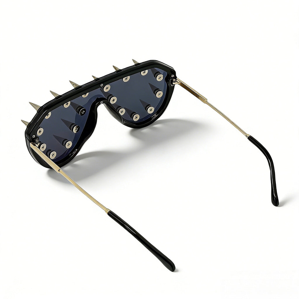 Trendy punk glasses spikes and rivets