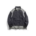 Unisex Jacket Retro Patchwork Contrast Color Sports Jacket Men and Women Same Style Loose Lapel Spring and Autumn Coat