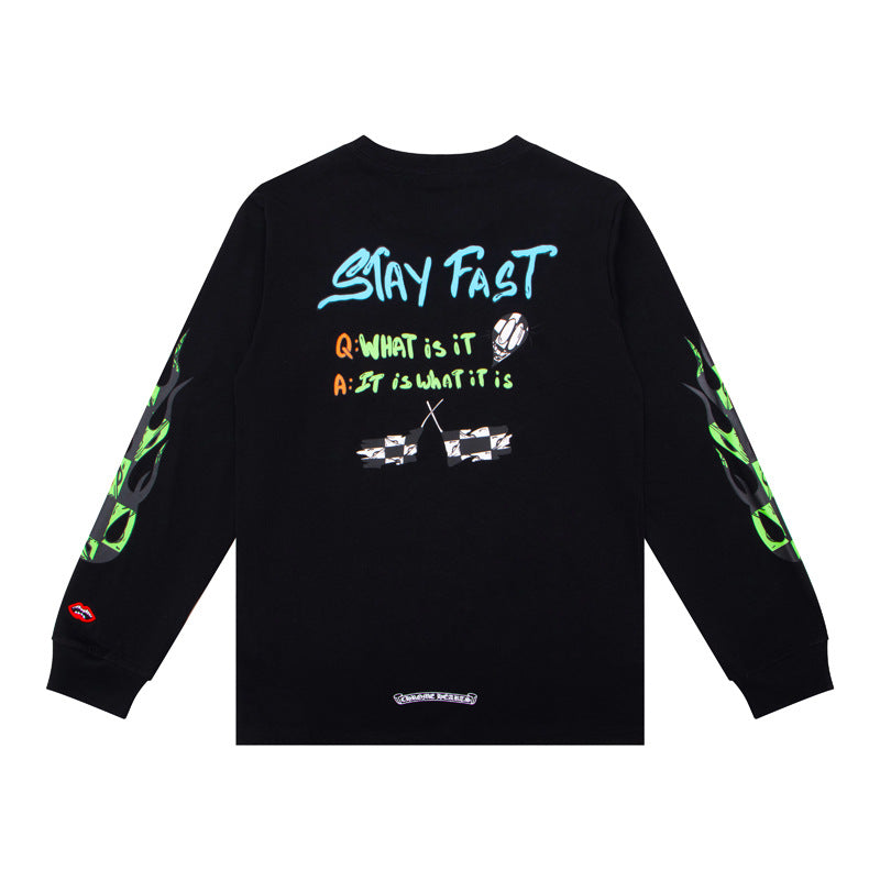 CHH  Heart Long Sleeve Shirt Unisex Fashion Loose Long Sleeve Shirt