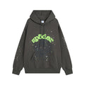 Sp5der Hoodie Spider Web Velvet Padded Hooded Sweatshirt