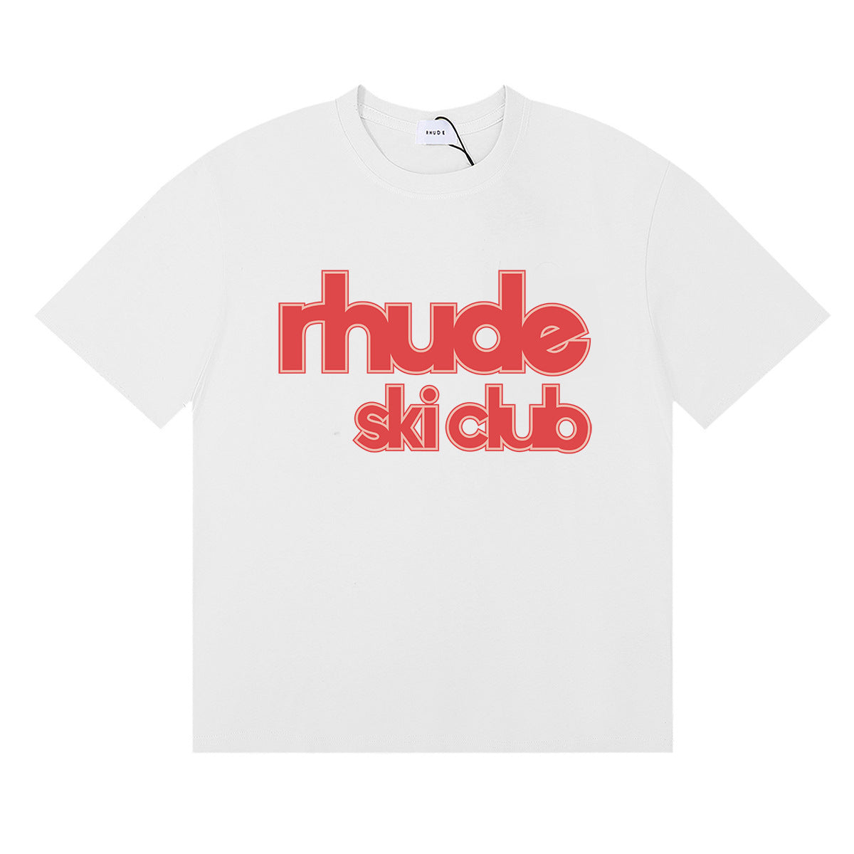 Rhude T Shirt Alphabet Coconut Racing Pattern Short Sleeve T-Shirt