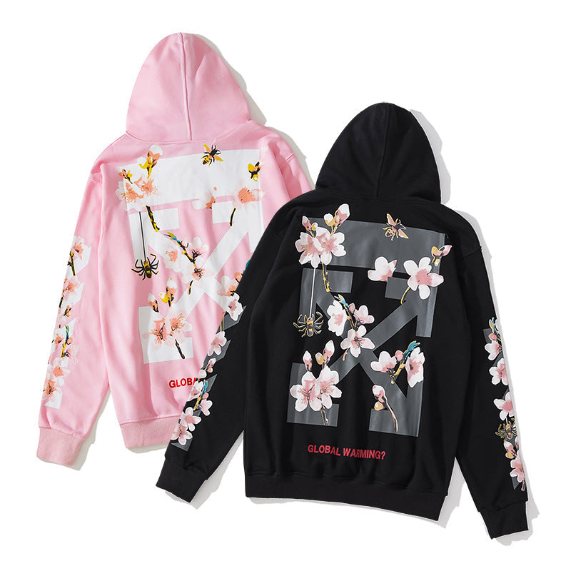 OW  hoodie Bee Flower Arrow pattern hooded