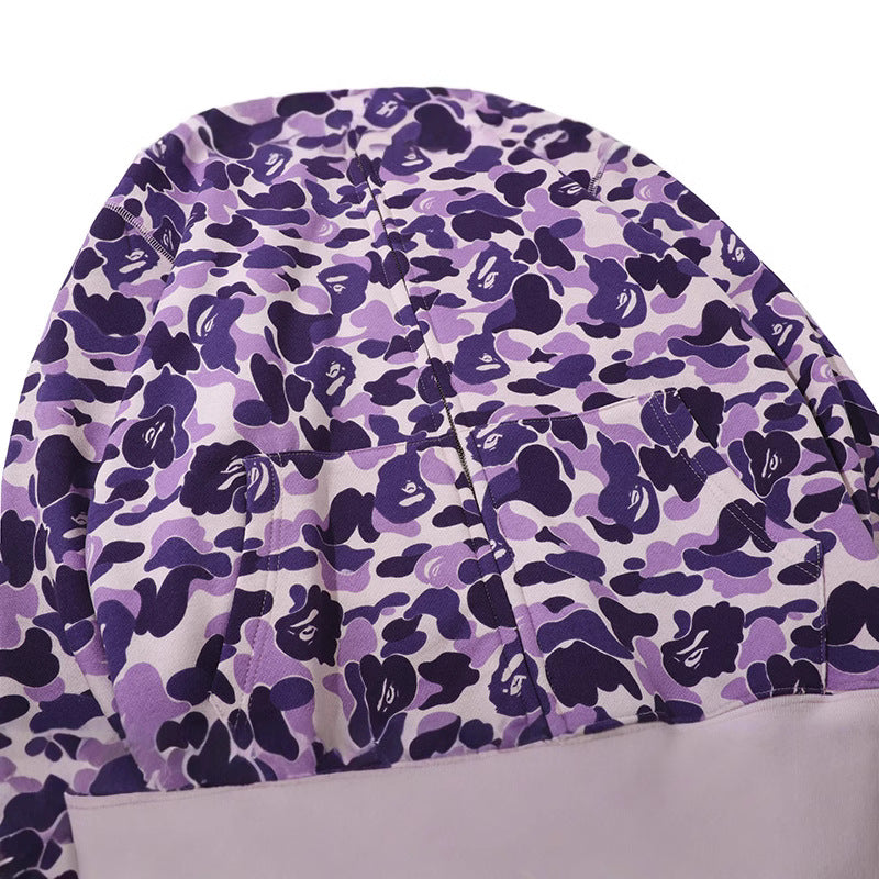 Ape Hoodie Taro Purple Embroidered Letters