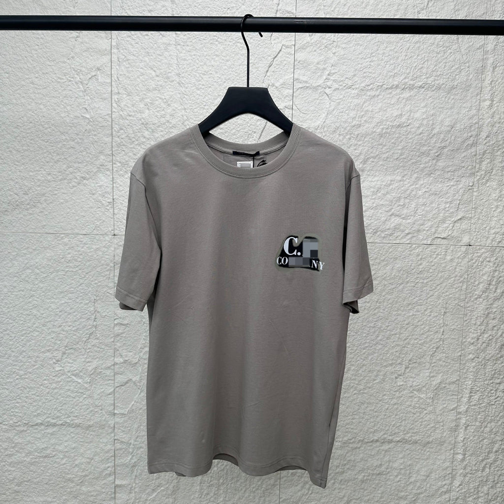 Cp Company T Shirts Embroidery Casual Crew Neck Short Sleeves