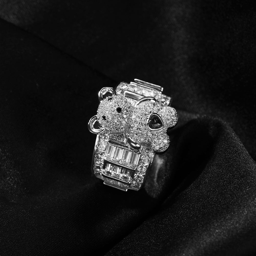 Rings Bear Diamond Ring Female ins St. Valentine's