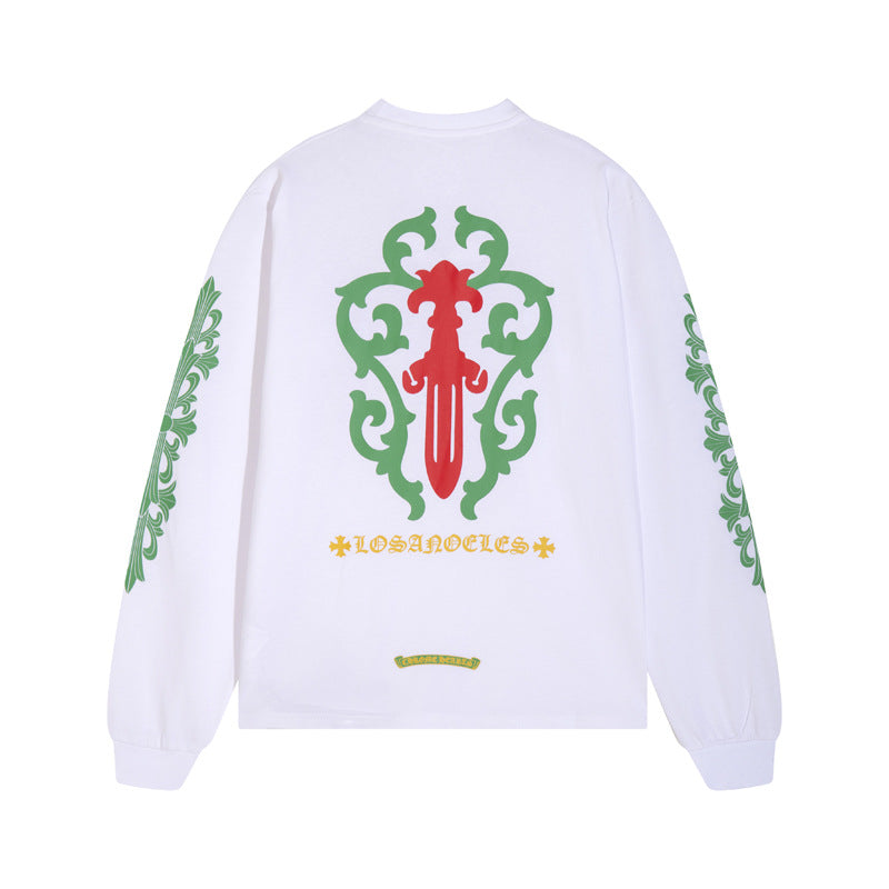 CHH  Heart Long Sleeve Shirt Unisex Fashion Loose Long Sleeve Shirt