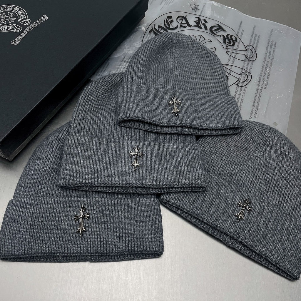Chrome Hearts Knit Hat - Warm, Casual, Trendy Winter Streetwear Cross