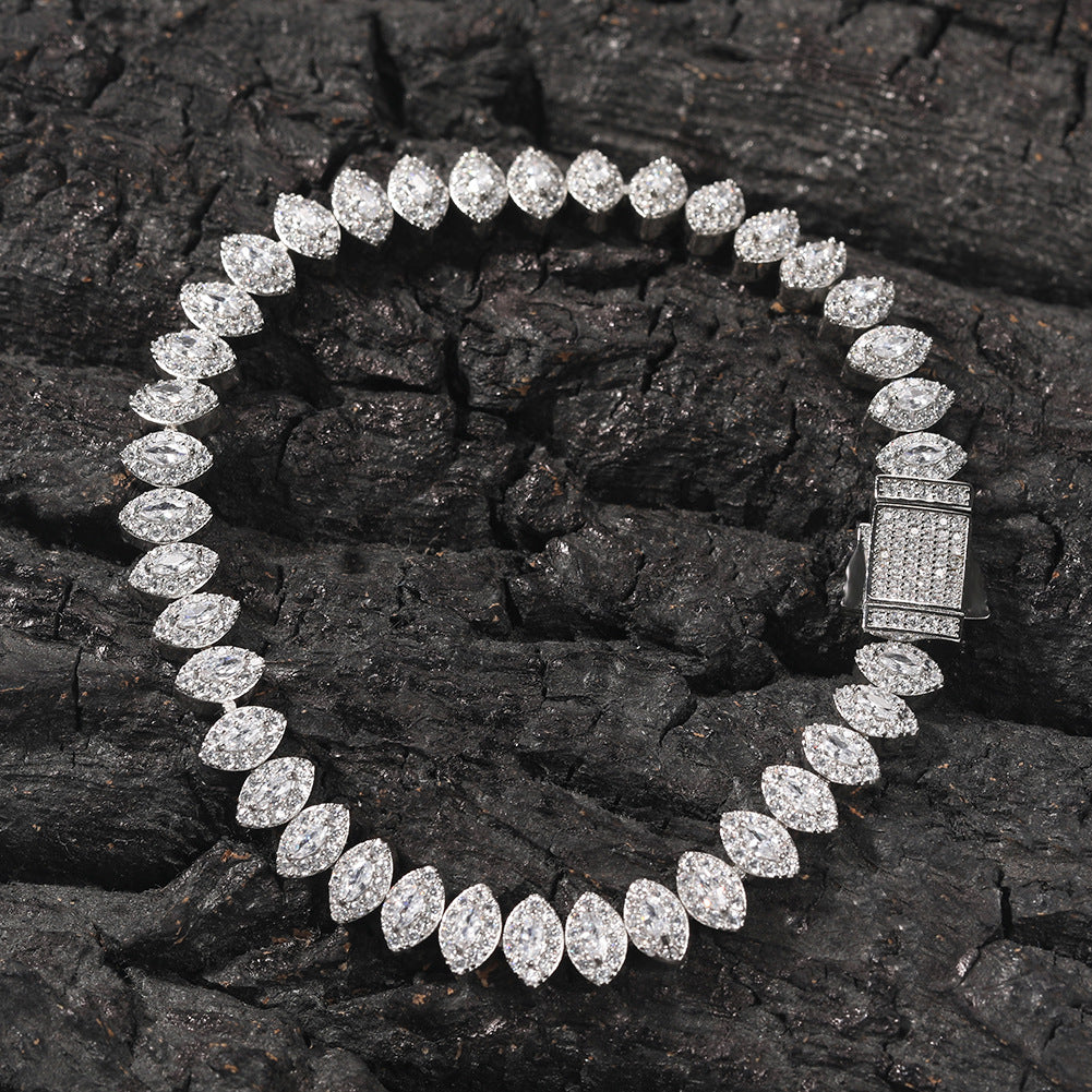 Bracelet Full Diamond Spring Button Horse Eye Bracelet Hip Hop Micro Zircon Spectrum St. Valentine's