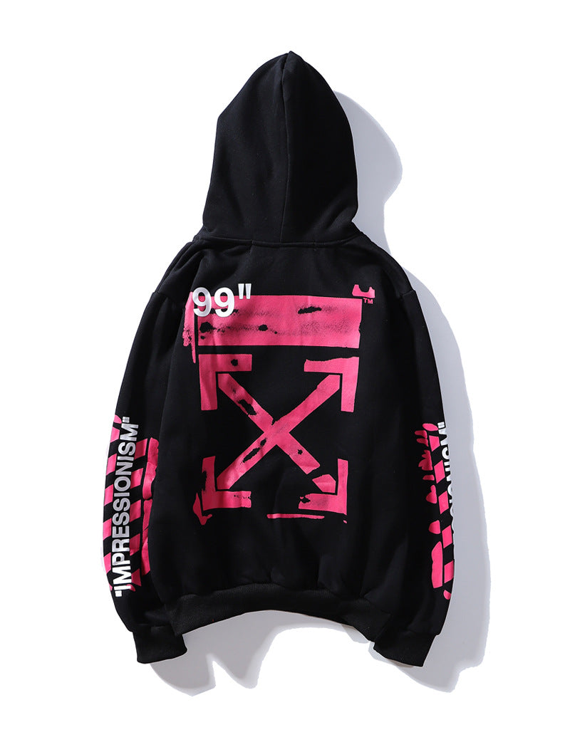 OW  hoodie dyed graffiti pink arrow hooded