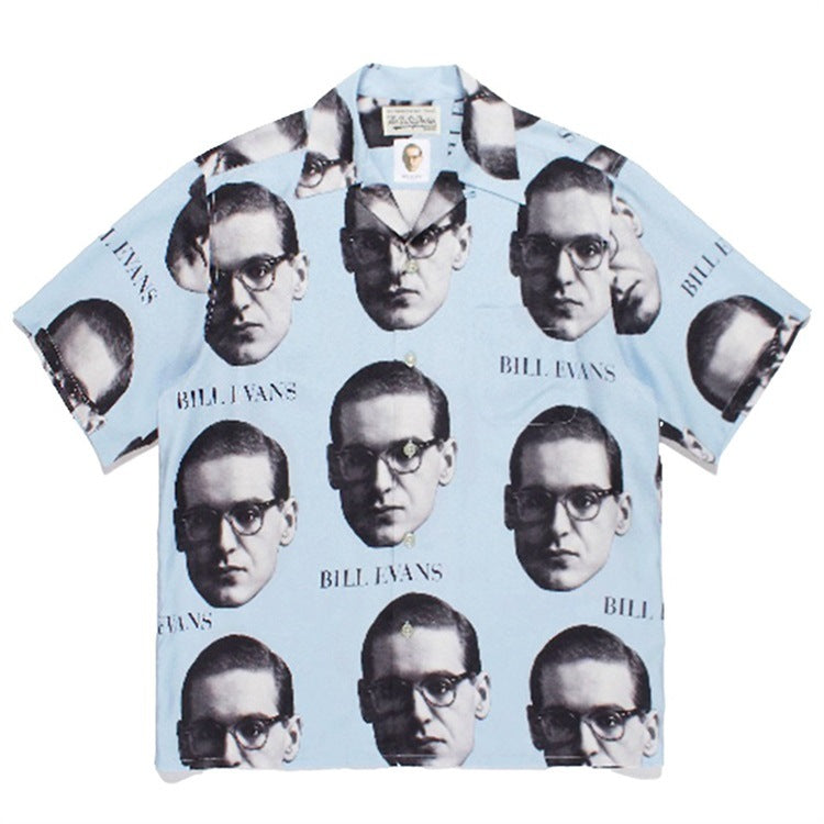 GUILTYPARTIES TIGER Shirts Bill Evans Jazz Music Hawaiian Casual Short Sleeve Shirts Men's and Women's