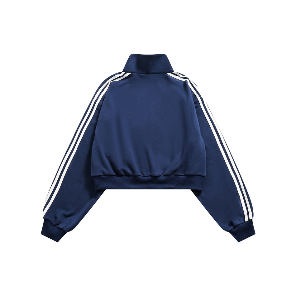 Unisex Jacket Vintage Top Sports Coat Stand Collar Jacket