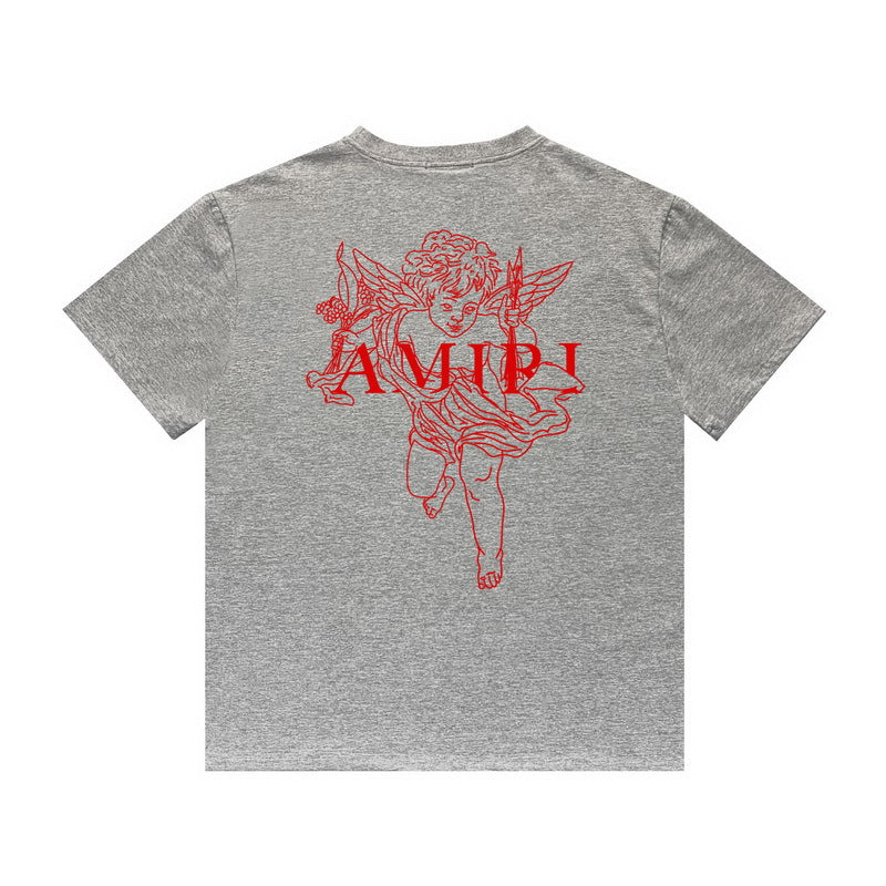 Amiri T Shirt Printed Casual Hip Hop round Neck Short Sleeve T-shirt