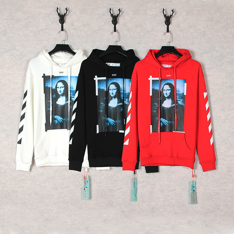 OW hoodie Mona Lisa frame pattern hooded