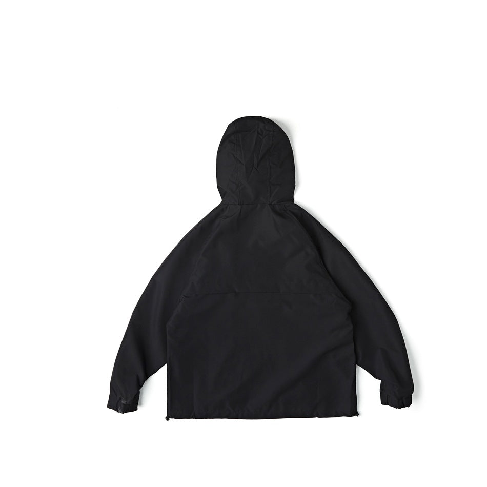 Unisex Jacket Vintage Color Matching Hooded Hooded Jacket Men's Jacket Coat