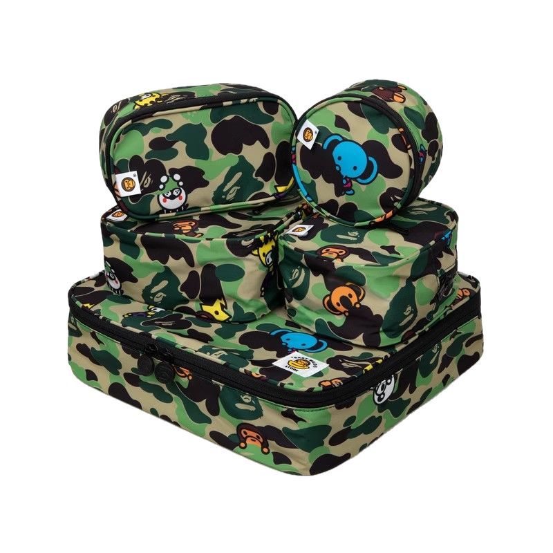 Bathing Ape Bape Bag Green Camouflage Little Monkey Storage Bag Five-piece Set