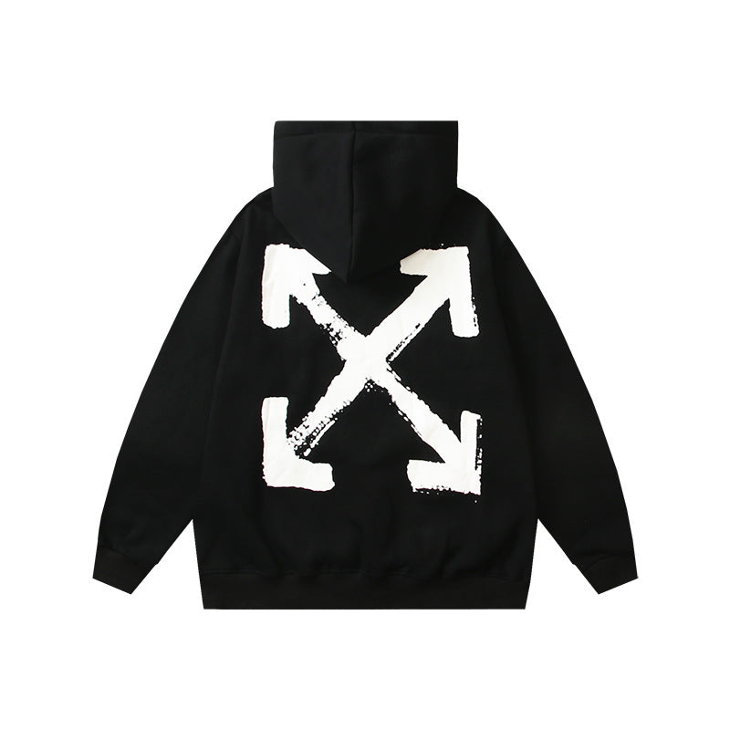 OW  hoodie Cartoon graffiti arrow pattern fleece hoodie