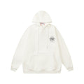 OW hoodie with a fleece hood with a palm globe arrow pattern