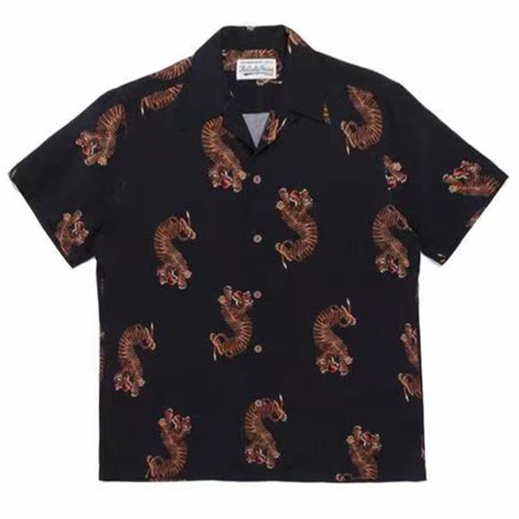 GUILTYPARTIES TIGER Shirts 18FW E-WMS-HI02 Ukiyo-e, Tiger Hawaiian Short Sleeve Shirt