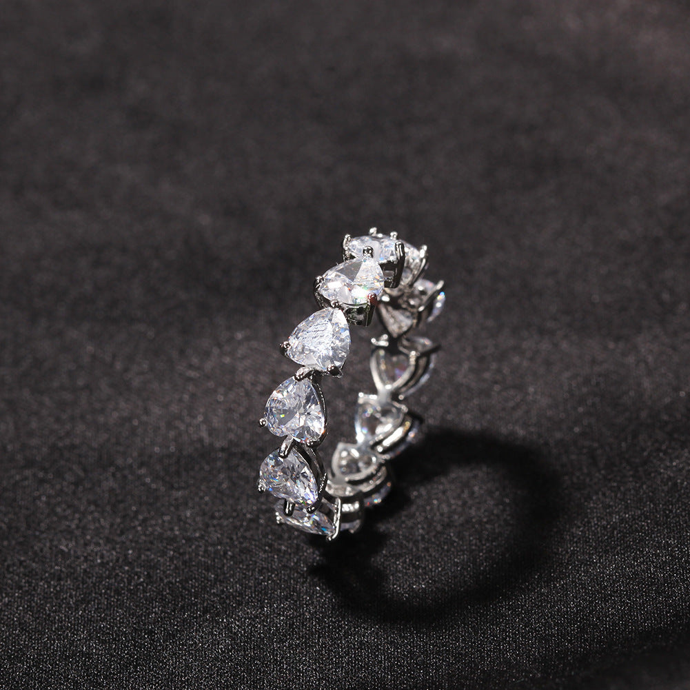 Rings Hip Hop Rings Men's Love Zircon Spectrum St. Valentine's