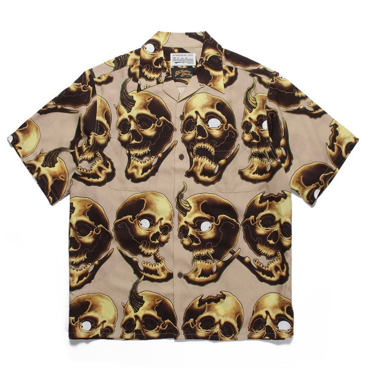 GUILTYPARTIES TIGER Shirts 56 TATTOO Tattoo, Ghost Head, Skull Hawaiian Short Sleeve Shirt Men