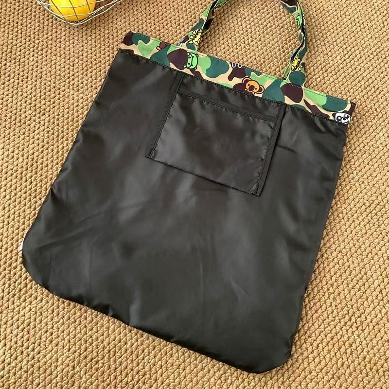 Bathing Ape Bape Bag Blue-green camouflage little monkey cartoon doll, storage handbag