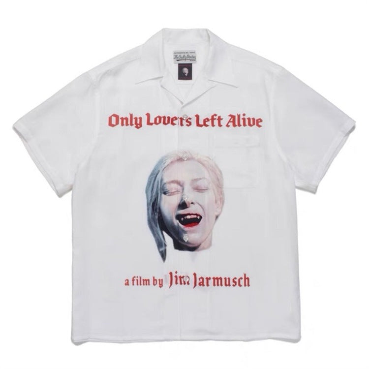 GUILTYPARTIES TIGER Shirts Only Love Forever Movie Joint Character Printed Hawaiian Short Sleeve Shirt Men